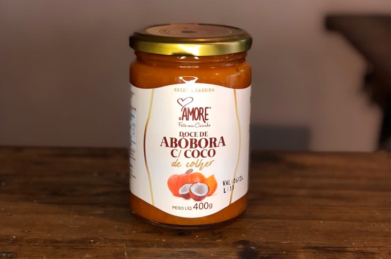 Doce de Abóbora Sorocaba Caseiro com Coco 250g - fortatacadistamobile